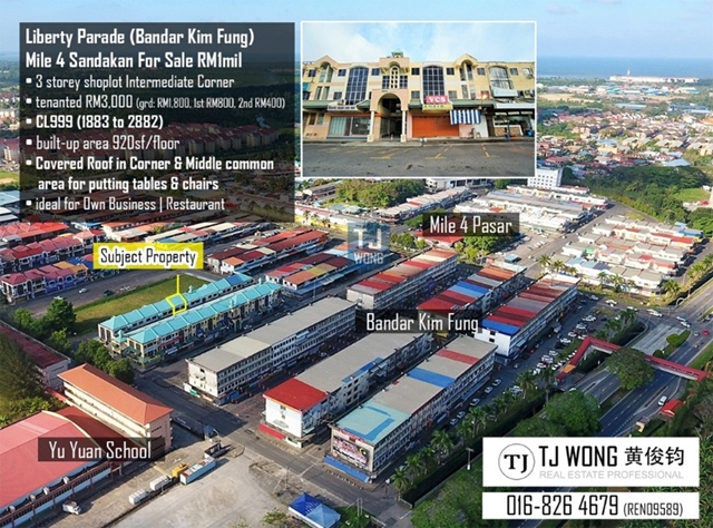 Liberty Parade (Bandar Kim Fung) Sandakan 3sty shoplot | Inter Corner, Sandakan