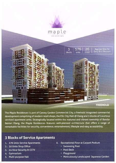 Canary Garden Bandar Bestari Klang Corner Serviced Residence 3 Bedrooms For Sale Iproperty Com My