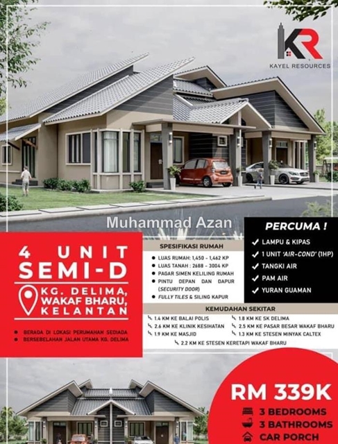SEMI D TAMAN MHH DELIMA WAKAF BHARU, Wakaf Baru